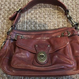 11127 Coach Legacy Whiskey Striped Leather Bag